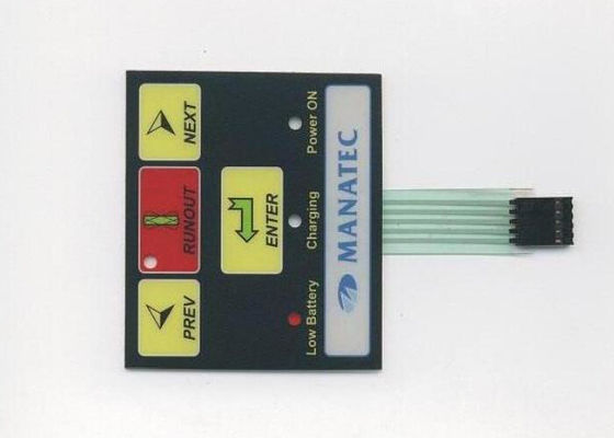 Panel táctil retroiluminado grabado en relieve prenda impermeable del interruptor de membrana para el tablero de control