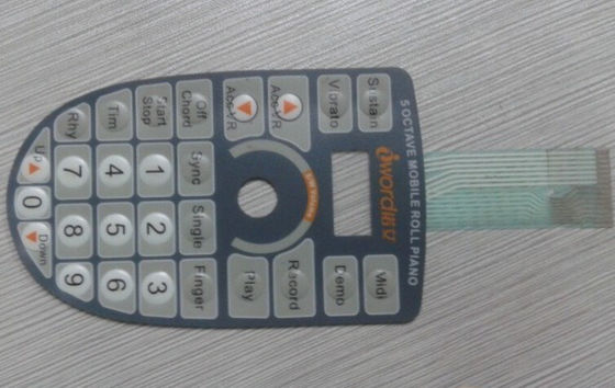 Interruptor de membrana de la prenda impermeable del teléfono celular de la película fina con el pegamento y las luces LED de 3M