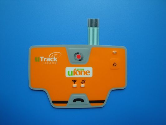 Interruptor de membrana flexível do ANIMAL DE ESTIMAÇÃO amarelo, teclado do interruptor de membrana da abóbada do metal