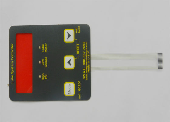 Tactile LED Push Button Stock Membrane Switch Keypad With Glossy LCD Window