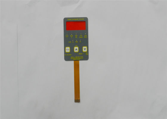 Tactile LED Push Button Stock Membrane Switch Keypad With Glossy LCD Window