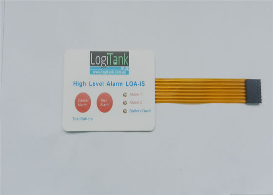 Flexible PCB LED Single Membrane Switch , Custom Push Button PVC Membrane Overlay