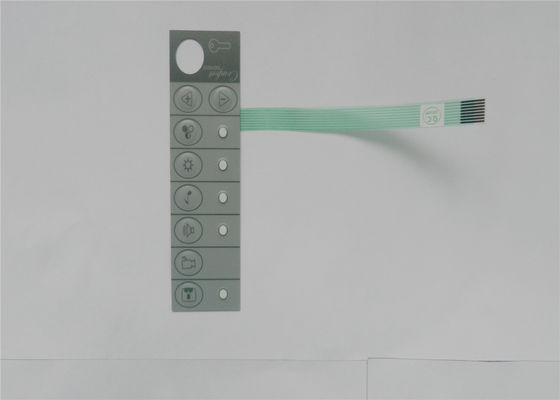 Interruptor de membrana fino integrado del LED con la bóveda táctil del metal del poliéster del OEM