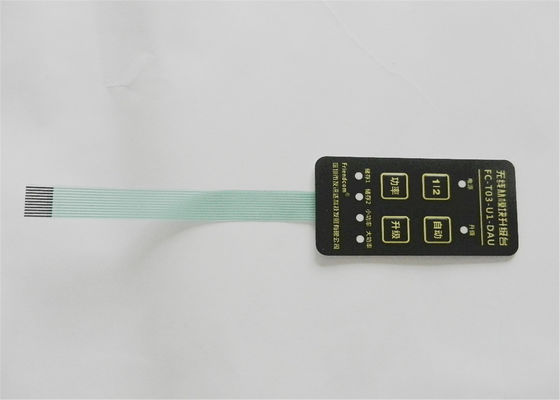 Αυτοκόλλητος αδιάβροχος διακόπτης μεμβρανών οδηγήσεων, πολυ αποτυπωμένος σε ανάγλυφο διακόπτης κουμπιών ώθησης