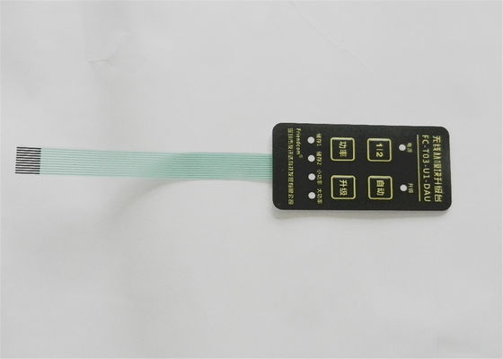 Αυτοκόλλητος αδιάβροχος διακόπτης μεμβρανών οδηγήσεων, πολυ αποτυπωμένος σε ανάγλυφο διακόπτης κουμπιών ώθησης