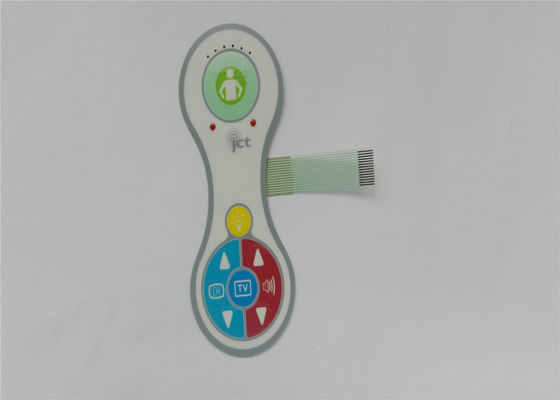 Metal Dome Flat Push Button LED Membrane Switch IP67 With Short Tail