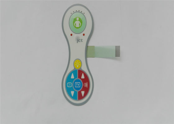 Metal Dome Flat Push Button LED Membrane Switch IP67 With Short Tail