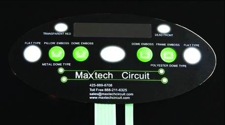 Backlit LED Membrane Switch Panel Waterproof For Home