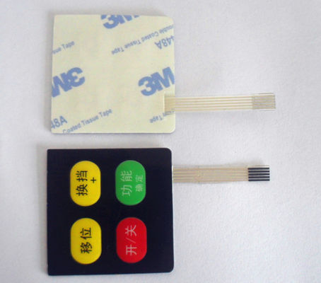 Tactile Metal Dome Flexible Membrane Switch , Embossed Overlay Button