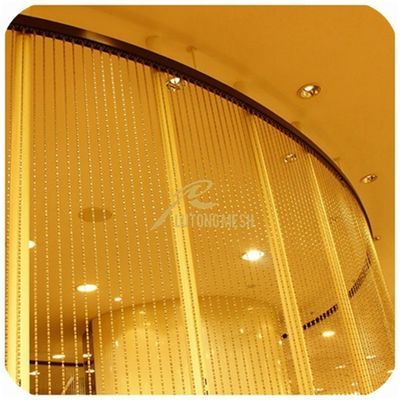 Neues entworfenes Metallmaterial überzog erstaunlichen silbernen Metallball Perlen-Ketten-Raum-Teiler