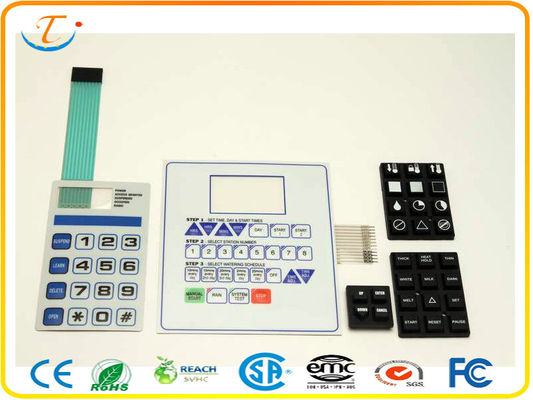 O interruptor de membrana flexível Não-tátil grava o tipo botão com janela do LCD