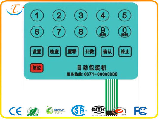 PET / PC Flat Touch Panel Flexible Membrane Switch For Automobile Instruments