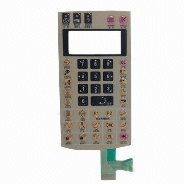 Painel impermeável do interruptor de membrana do teclado da borracha de silicone com adesivo de 3m