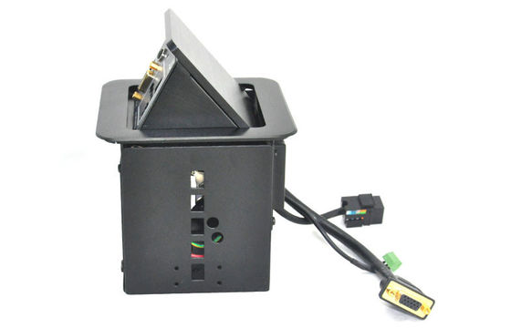 Power RJ45 Black Tabletop Interconnect Box Pop Up In Kitchen