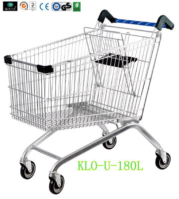 Bệ đỡ bằng kim loại Chrome Chải Bán hàng Xe lăn Siêu thị 180 Lít